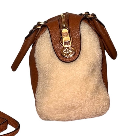 Coach Mini Bennett Brown Leather and Shearling Satchel (EUC) - Picture 5 of 16